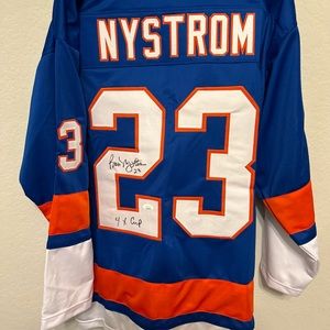 Bob Nystrom Autographed jersey w/ JSA coa